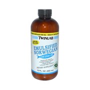 Twinlab Emulsified Norwegian Cod Liver Oil Liquid, Mint, 12 Fl Oz