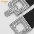 thumbnail image 2 of Women Wide Elastic Waist Belt Fashion Hollow Out Square Gold Buckle Stretchy Belt Waistband for Ladies, 2 of 5