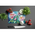 thumbnail image 3 of Peonies in Watercolor Glass Cutting Board Large 12 in x 15 in, 3 of 5
