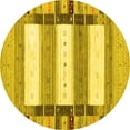thumbnail image 1 of Ahgly Company Indoor Round Abstract Yellow Contemporary Area Rugs, 5' Round, 1 of 4