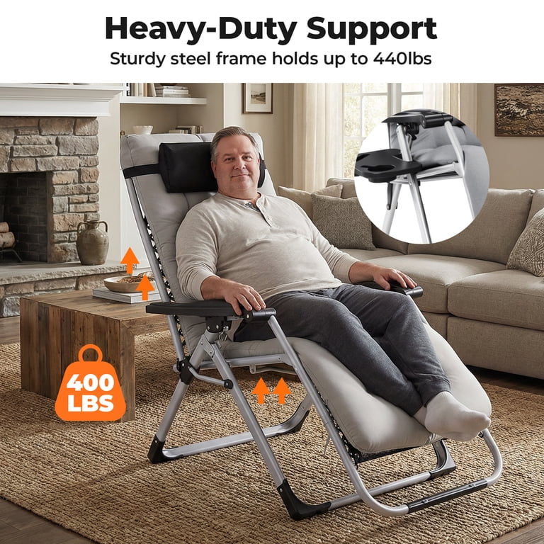 Alvantor Zero Gravity Chair with 440lbs Capacity, Foldable Outdoor
