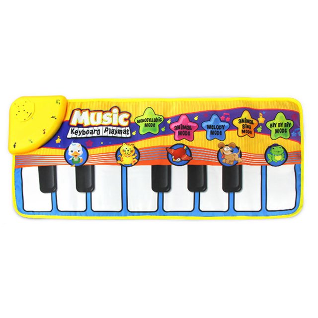 Alfombra musical para gatear para bebés, con teclado de piano para niños pequeños, alfombra de suelo con música en inglés para educación temprana