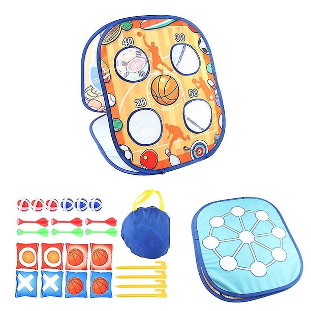 Set de juego para lanzar pufs, dardos y tic-tac-toe con bolas adhesivas