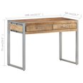 thumbnail image 4 of vidaXL Desk 108x50x75 cm Rough Mango Wood, 4 of 5