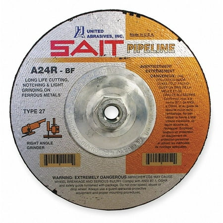 

United Abrasives/Sait Depressed Center Whl T27 9x1/8x5/8-11 AO 22062