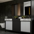 thumbnail image 2 of Zilara 80 in W Black and Grey Double Bath Vanity, Castle Grey Marble Top and Faucet Set, 2 of 12