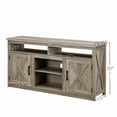 thumbnail image 6 of CQSXD Farmhouse Barn door TV Media Stand Modern Entertainment Console for TV Up to 65" with Open and Closed Storage Space, Gray Wash, 6 of 10