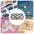 thumbnail image 5 of 7.9×2.3 In Wooden Boxes Durable Easy To Use Dustproof Prevent Slippery Delicate And Cabinet LightSteelBlue Retro Houndstooth_4, 5 of 8