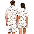 thumbnail image 6 of JULMCOMO Halloween Couples Matching Pajama Sets Cute Pumpkin Bow Print Button Down Holiday Party 2 Piece Sets Soft Comfy Shorts Pajamas Navy-Men M, 6 of 6
