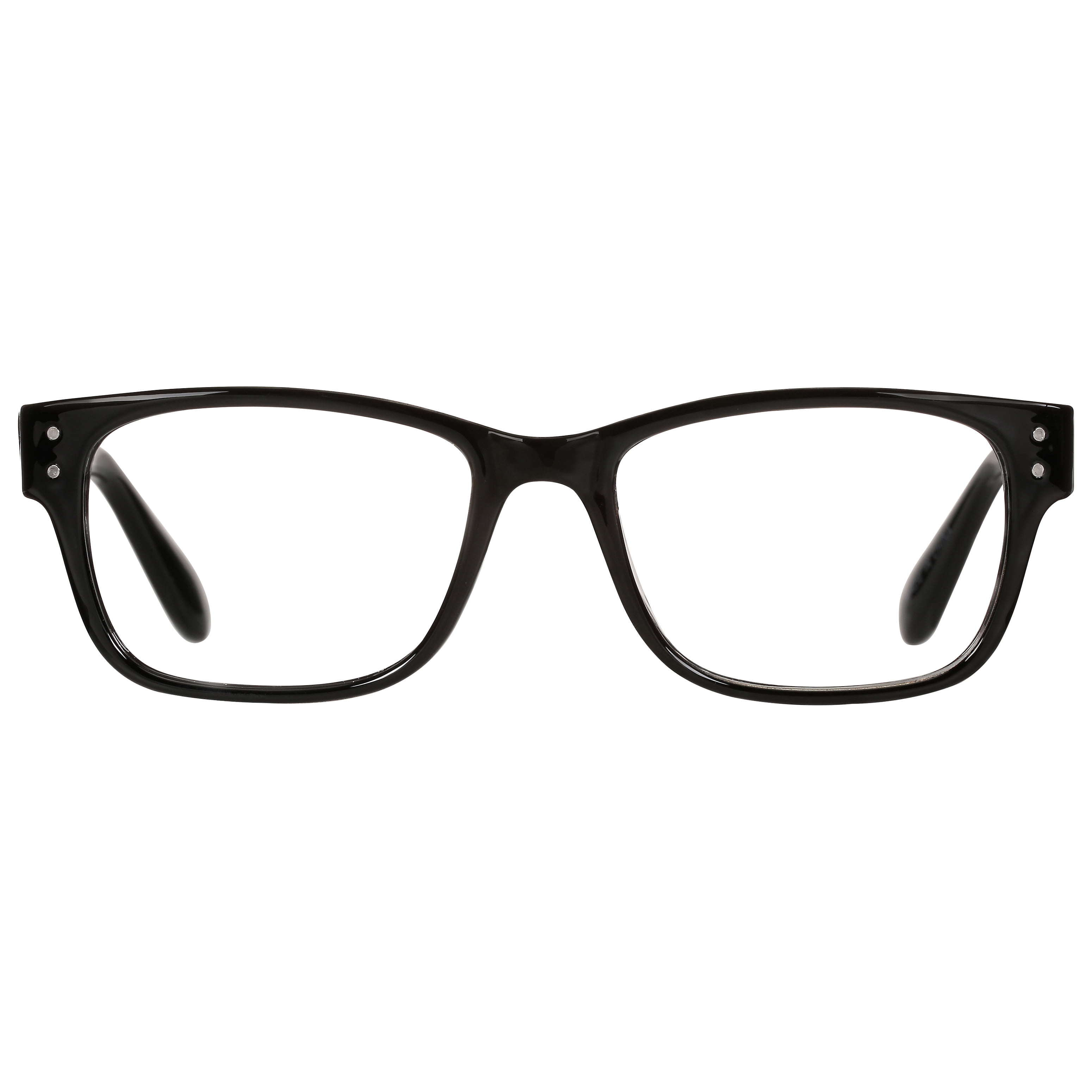 (2 pack) M+ Mens Square Plastic Reading Glasses 2.00 Oliver in Classic Black
