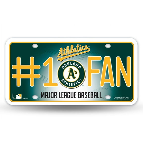 Oakland Baseball A's Athletics #1 Fan Metal License Plate Tag  - Number One! Let's Go!!