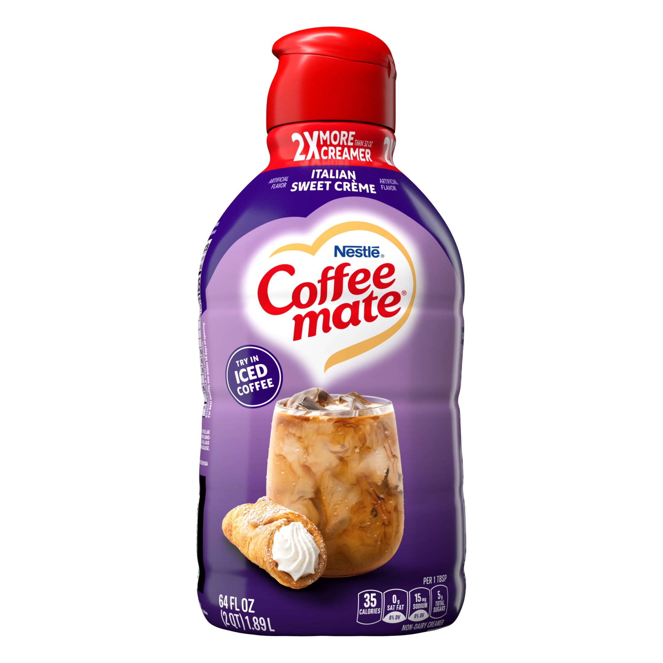 Coffee mate Italian Sweet Crème Gluten Free Liquid Coffee Creamer, 64 fl oz