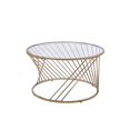 thumbnail image 3 of ACME Table Basse Ronde en Verre Bluelipe en Or et Champagne, 3 of 5