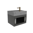thumbnail image 4 of Amazon 24" Black Wood Floating Vanity with Gray Top and Gold Trim, 4 of 10