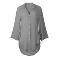 thumbnail image 2 of adviicd Extra Long Womens Button Down Shirts Cotton Button Down Shirts Button Loose Shirt Dress Blouse Womens Ladies Long Tops Casual, 2 of 5