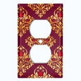 thumbnail image 2 of Metal Light Switch Plate Cover Elegant Burgundy Diamond Rose Gate Damask DAM077, 2 of 13