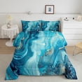 thumbnail image 1 of Ensemble de Couette, Marbre Bleu Sarcelle Couette en Duvet Design Liquide Doré Sable Mouvant, 1 of 6