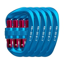 25KN Locking Carabiner Clip, Heavy Duty Aluminum Carabiner for Rock Climbing, Rappelling, Rescue and Outdoor Use, Blue