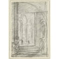 thumbnail image 2 of Hubert Robert 18x24 Black Ornate Framed Double Matted Museum Art Print Titled: Interior of a Roman Palace (1754-1765), 2 of 5