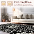 thumbnail image 2 of ODIKA 3'x5' Machine Washable Non-Slip Area Rug, Wild Essence Interlocking Spotted Medallion Design with Artistic Flourishes High Traffic Rug, Black, 303577, 2 of 7