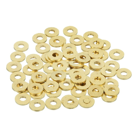 Uxcell Brass Flat Washer, 5/16" OD x 1/8" ID x 1mm Fenders Washers Assortment M3 Washer for Bolts,70 Pack