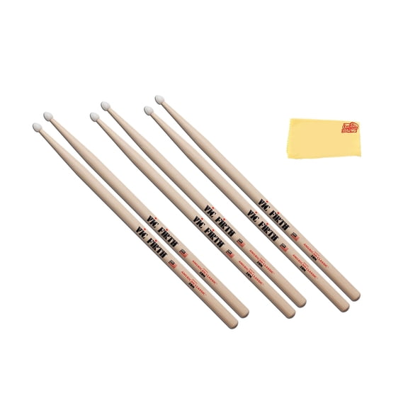 Vic Firth American Classic 2B Nylon Tip Drumsticks - 3 Pack