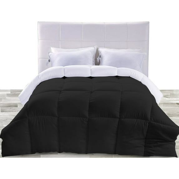 BedDecor 300 GSM 1Pcs Reversible Solid (Black,Twin/Twin Xl) 100% Egyptian Cotton Base Comforter