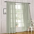 thumbnail image 2 of 2 Piece Sheer Curtains Light Filtering Rod Pocket Window Curtain Voile Window Treatment Rod Pocket Curtain Panels for Bedroom and Living Room, 2 of 2