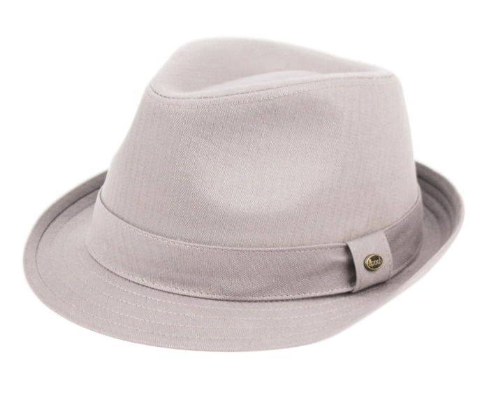 Classic Trilby Short Brim 100% Cotton Twill Fedora Hat with Band