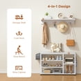 thumbnail image 3 of Noelse Hall Tree with Bench, 4 in 1 Coat Rack Set, Industrial Bench with 4 Hooks, 5 Storage Shoe Cubbies, for Entryway, Hallway,White, 3 of 10
