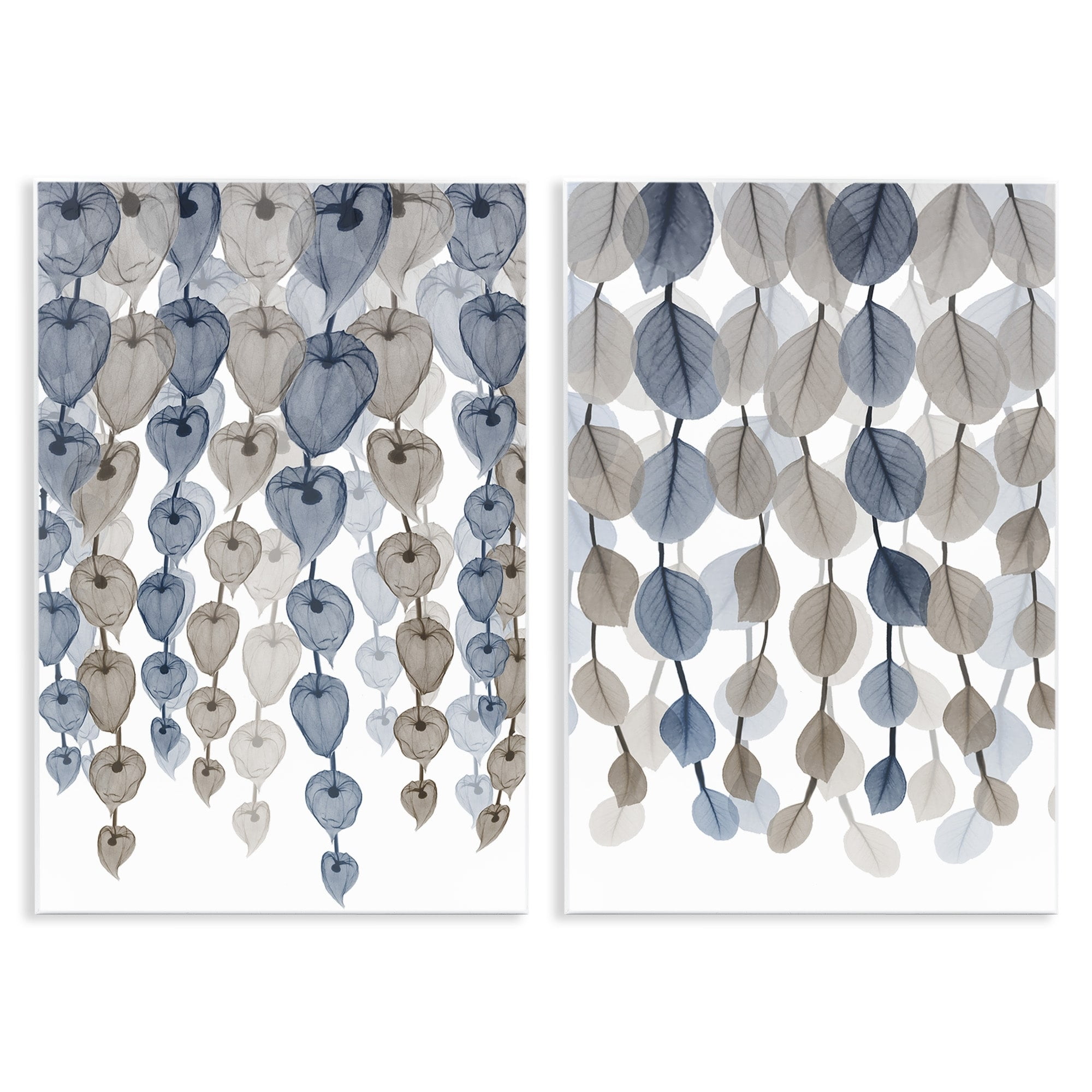 Stupell Industries Falling Vines Neutral Blue Brown Leaves Wall Plaque by Albert Koetsier