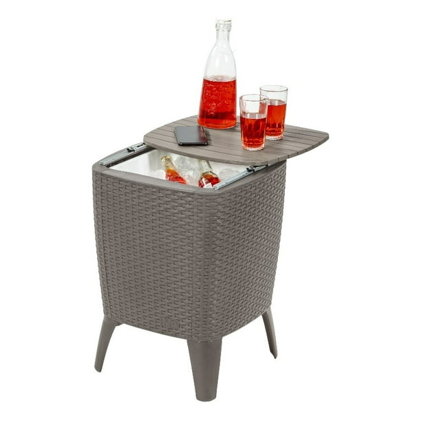 Inval CAPRI 7.7 Gallon Beverage Cooler Table in Taupe