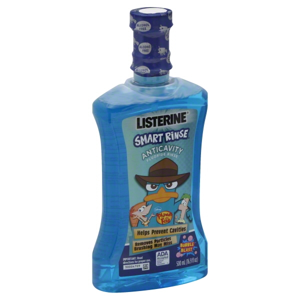 Listerine Bubble Blast Flavor Phineas Ferb Smart Rinse 16 9 Fl Oz Walmart Com Walmart Com