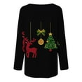 thumbnail image 5 of YUGYXL Women's Xmas Tree Graphic Shirts Oversized Crewneck Long Sleeve Glitter Tunic Blouse Casual Christmas Holiday Pullover B Multicolor XL, 5 of 5