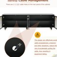 thumbnail image 5 of Tv Cabinet With Fluted Glass Doors, Adjustable Shelves For 78" Tvs, Black, Gold Handles, Living Room Use Contemporary Entertainment Center, Stand, Shelves, Golden,, 5 of 6