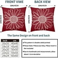 thumbnail image 5 of Burgundy Red Daisy Flower Pillow Covers 18x18 Inch Set of 2 Spring Summer Floral Bloom Decorative Throw Pillows Seasonal Cotton Linen Pillow Cases Farmhouse Home Decor For Cushion Couch Sofa Outdoor, 5 of 6