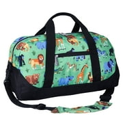Wildkin Kids Overnighter Duffel Bag for Boys & Girls, Features Two Carrying Handles and Removable Padded Shoulder Strap, BPA & Phthalate Free (Wild Animals Green)