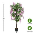 thumbnail image 3 of Costway 2 PCS 6 FT Artificial Wisteria Silk Tree Pink Flower Indoor-Patio Home, 3 of 10
