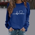 thumbnail image 4 of Clearance Items Fall Sweatshirts for Women Women's Heart Pattern Crewneck Long Sleeve Hoodless Hoodie, 4 of 4