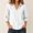 *White, variant on ClodeEU Women's Linen Blend Collar Button 3/4 Sleeve Shirt,Solid Color Casual Blouse Army Green,Women's Plus L