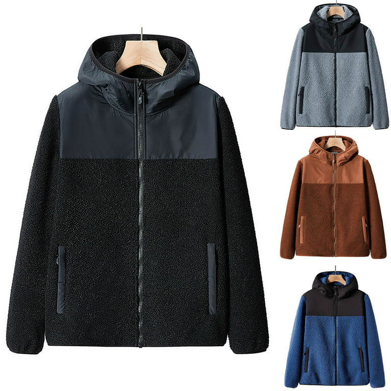 Men's Polar Fleece Hoodie Jacket Causal Windbreaker Coat Outerwear