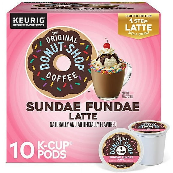 The Original Donut Shop Sundae Fundae One Step Latte Keurig Single Serve K Cup Pods - 10 Count