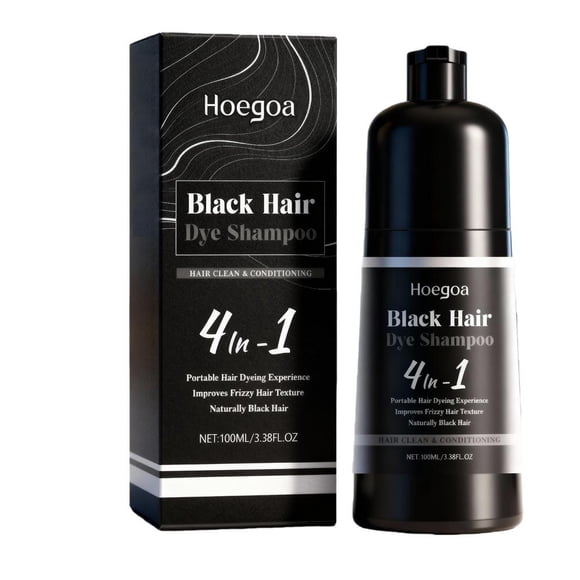 Instant Hair Dye Shampoo for Gray Hair Coverage, Long-Lasting Natural Black Color, Ammonia-Free Permanent Hair Color Treatment for Men & Women, 100ml
