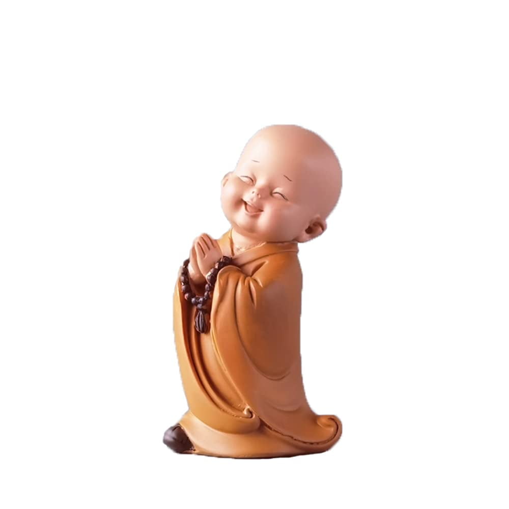 HAORUN 1pc Small Buddha Statue Monk Resin Handicrafts Cute Figurine