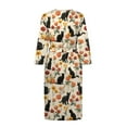 thumbnail image 4 of Yuyamidu Black Cat Womens Bathrobe Soft Kimono Robes Fall Flowers Long Sleeves Bath Robe Ladies Housecoat Nightgown Size M, 4 of 7