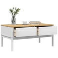 thumbnail image 2 of vidaXL Table Basse FLORO Blanc 99x55,5x45 cm Bois de Pin Massif, 2 of 5