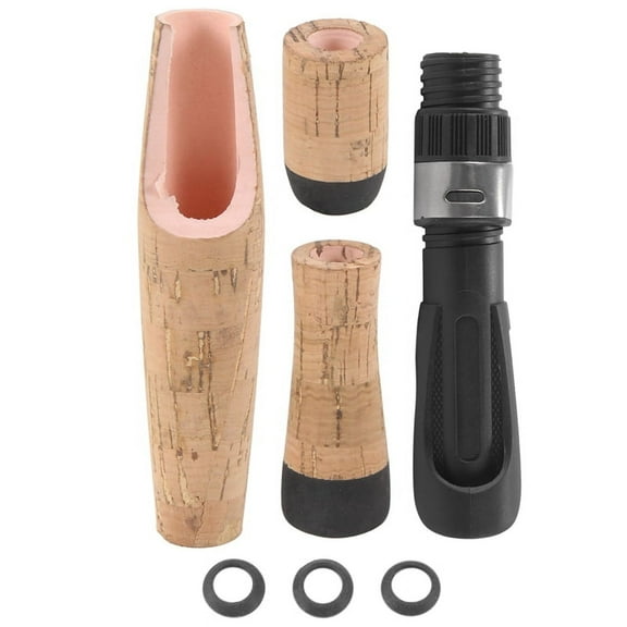 1 Set x Fishing Rod Handle Kit-Wood color