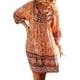 thumbnail image 1 of Lucakuins - Vestido de playa corto de verano para mujer, manga larga, cuello en V, estilo bohemio, vintage, floral Lucakuins  S-XL, 1 of 9