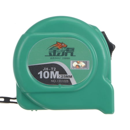 

Retractable Tape Measure 10M Metric Ruler Steel Measuring Tape 25mm Wide Green Black ABS Shell