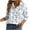 Sky Blue, variant on felwors Button Down Shirt for Women 3/4 Sleeve Blouses Floral Printed Tops Business Casual Work Outfits (White, L)